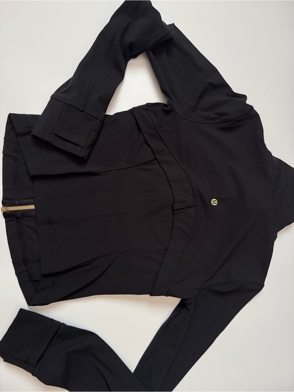 lululemon athletica Black Moto-Style Zip Jacket with Gold Accents - Picture 7 of 7